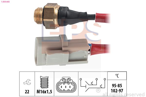 EPS 1.850.665 Temperature Switch, radiator fan
