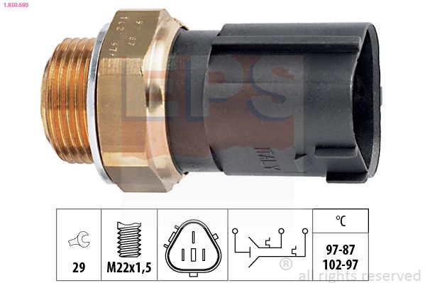 EPS 1.850.690 Temperature Switch, radiator fan