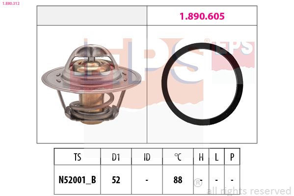 EPS 1.880.312 Thermostat, coolant