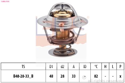 Thermostat, coolant EPS 1.880.319S