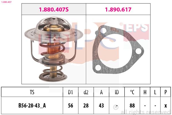 EPS 1.880.407 Thermostat, coolant
