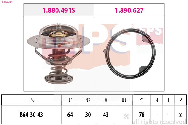 EPS 1.880.491 Thermostat, coolant