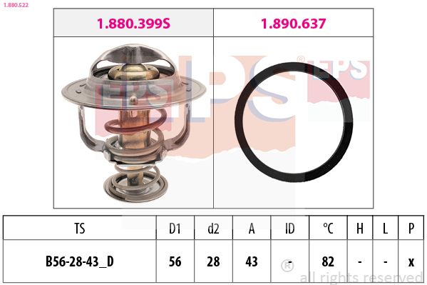 EPS 1.880.522 Thermostat, coolant