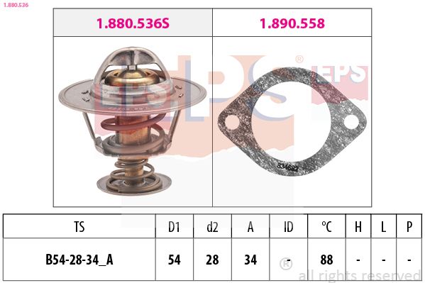 EPS 1.880.536 Thermostat, coolant