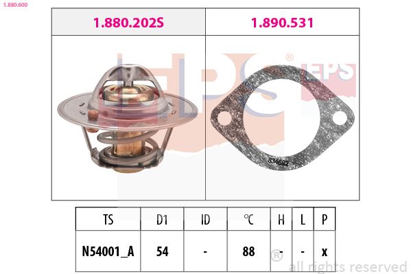 EPS 1.880.600 Thermostat, coolant