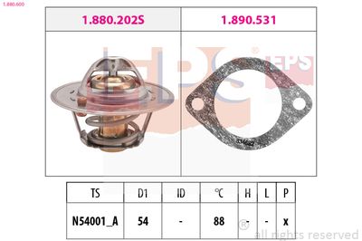 Thermostat, coolant EPS 1.880.600