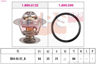 Thermostat, coolant EPS 1.880.612