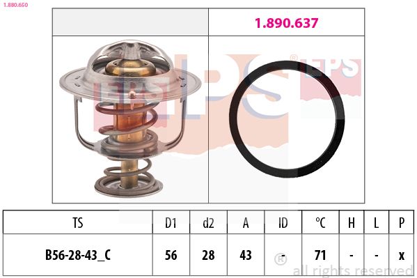 EPS 1.880.650 Thermostat, coolant