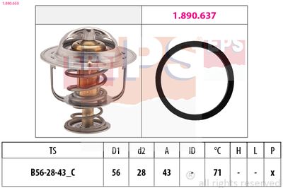 Thermostat, coolant EPS 1.880.650