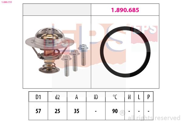 EPS 1.880.731 Thermostat, coolant