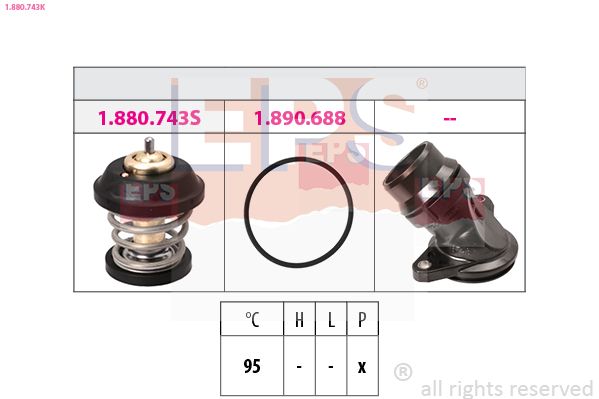 EPS 1.880.743K Thermostat, coolant
