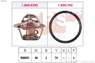 Thermostat, coolant EPS 1.880.840