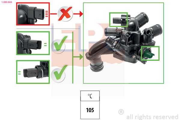 EPS 1.880.866 Thermostat, coolant