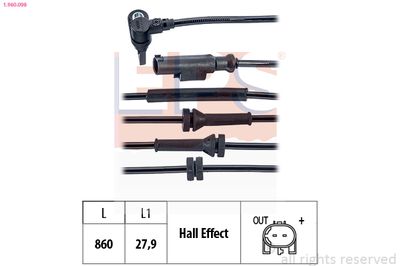 Sensor, wheel speed EPS 1.960.098