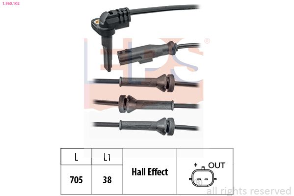 EPS 1.960.102 Sensor, wheel speed