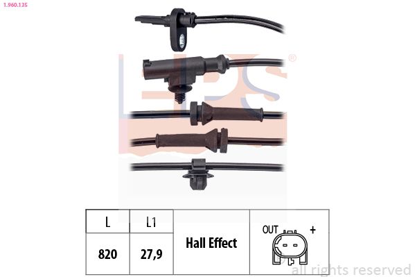 EPS 1.960.135 Sensor, wheel speed