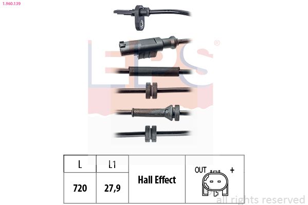 EPS 1.960.139 Sensor, wheel speed