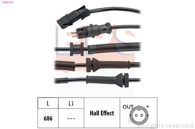 Sensor, wheel speed EPS 1.960.157