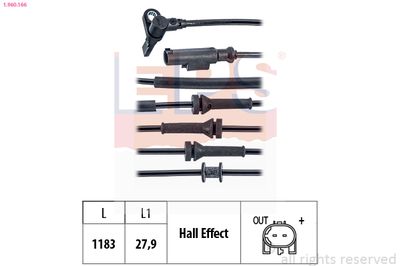 Sensor, wheel speed EPS 1.960.166