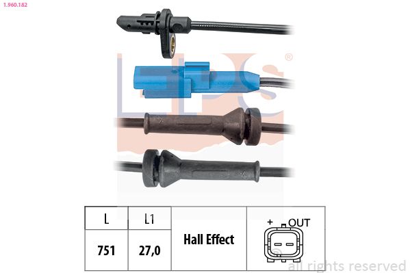 EPS 1.960.182 Sensor, wheel speed
