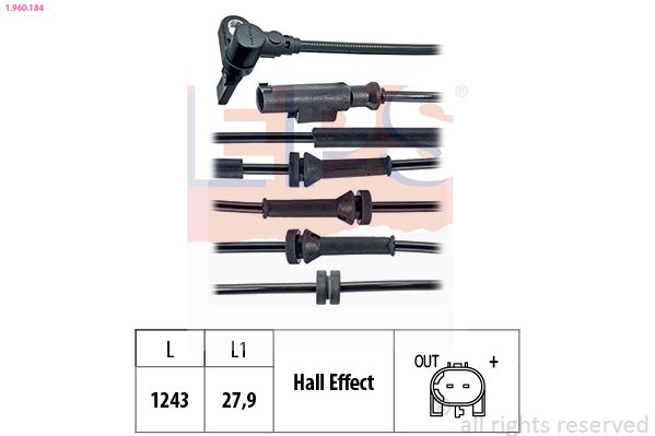 EPS 1.960.184 Sensor, wheel speed