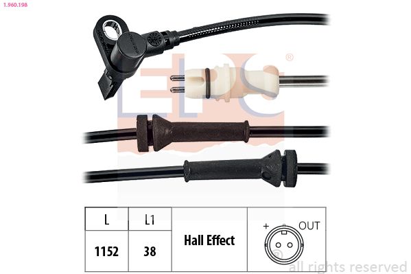 EPS 1.960.198 Sensor, wheel speed