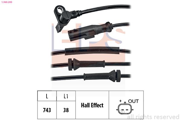 EPS 1.960.200 Sensor, wheel speed