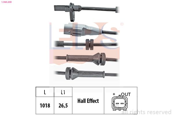 EPS 1.960.209 Sensor, wheel speed