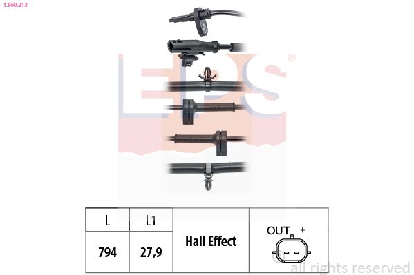 EPS 1.960.213 Sensor, wheel speed
