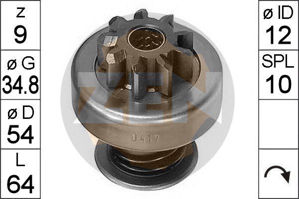 ERA ZN0417 Freewheel Gear, starter