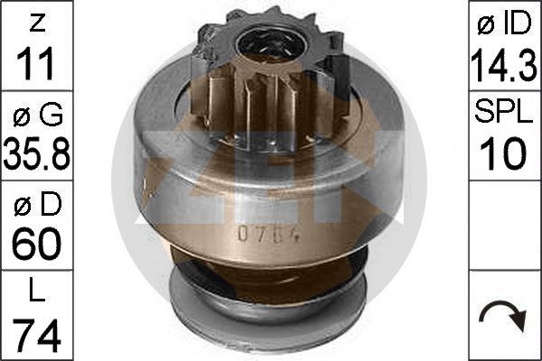 ERA ZN0764 Freewheel Gear, starter