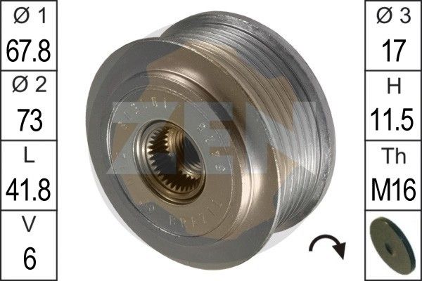 ERA ZN5425 Alternator Freewheel Clutch