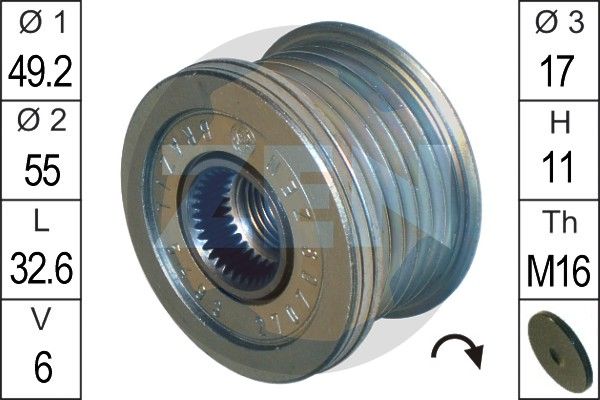 ERA ZN5493 Alternator Freewheel Clutch