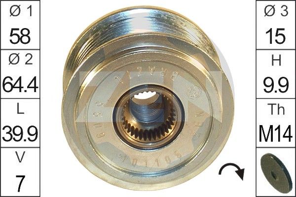 ERA ZN5509 Alternator Freewheel Clutch