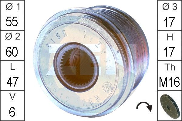 ERA ZN5512 Alternator Freewheel Clutch