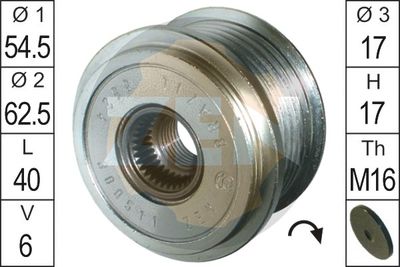 Alternator Freewheel Clutch ERA ZN5524