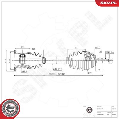 Drive Shaft ESEN SKV 40SKV016