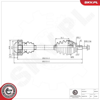 Drive Shaft ESEN SKV 40SKV070