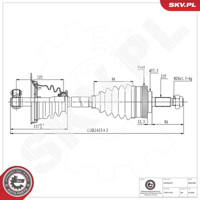 Drive Shaft ESEN SKV 40SKV095