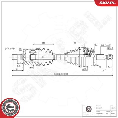 Drive Shaft ESEN SKV 40SKV112