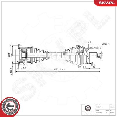 Drive Shaft ESEN SKV 40SKV148