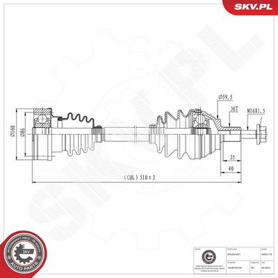Drive Shaft ESEN SKV 40SKV175