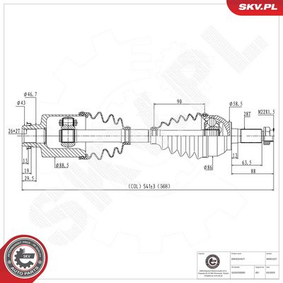 Drive Shaft ESEN SKV 40SKV227