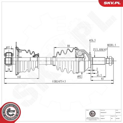 Drive Shaft ESEN SKV 40SKV244
