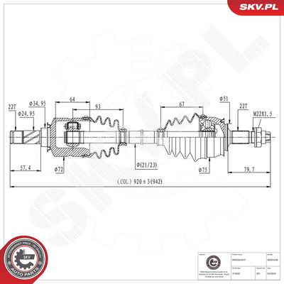 Drive Shaft ESEN SKV 40SKV248