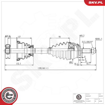 Drive Shaft ESEN SKV 40SKV249