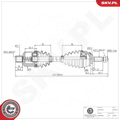 Drive Shaft ESEN SKV 40SKV250
