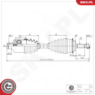 Drive Shaft ESEN SKV 40SKV252
