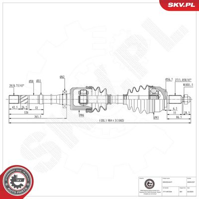 Drive Shaft ESEN SKV 40SKV257