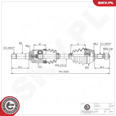 Drive Shaft ESEN SKV 40SKV335